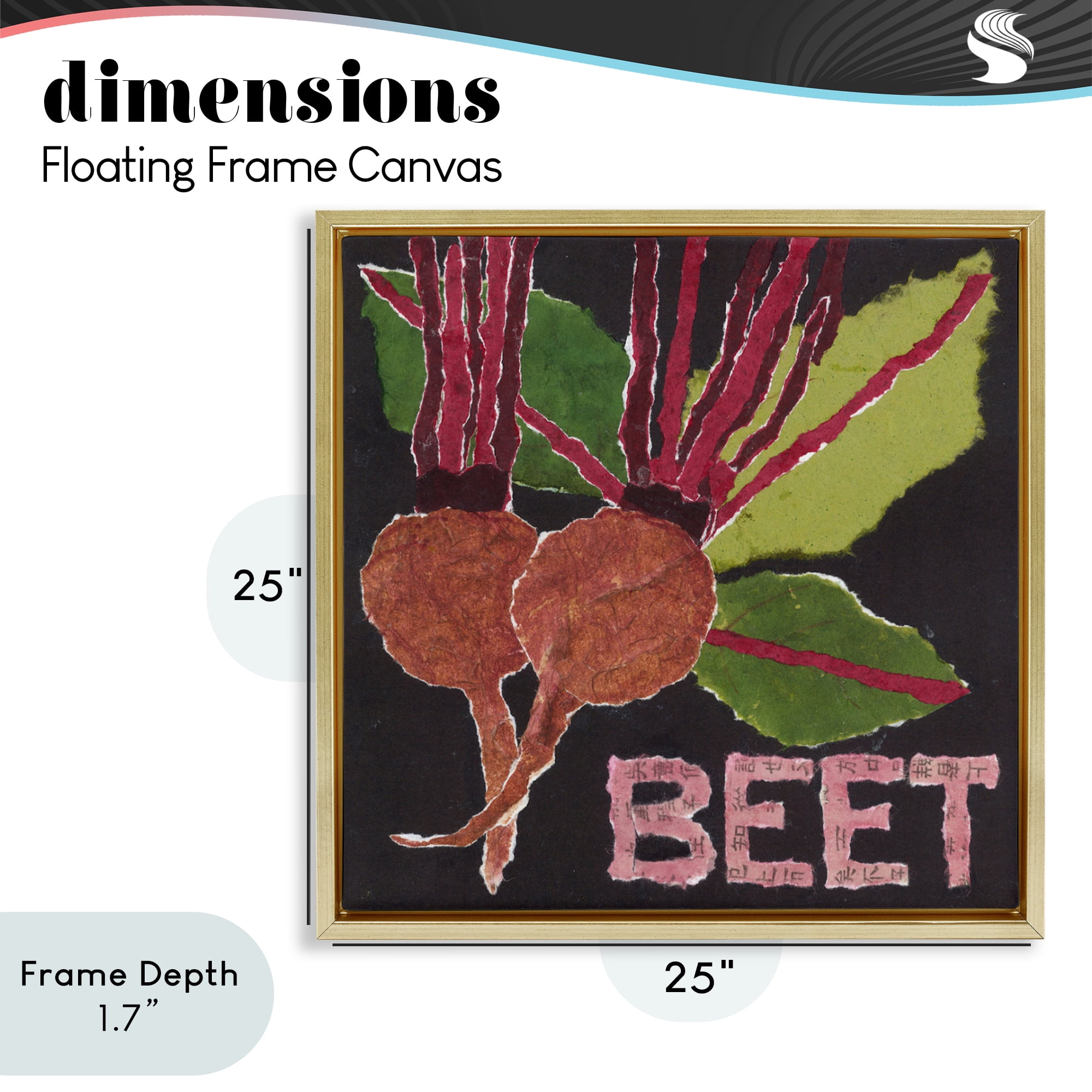 Stupell Industries Beets Root Vegetable Gold Framed Floater Canvas Wall Art, design by Nancy Overton