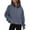 C-Light Blue525, variant on Women's Sports Half-Zip Crop Top Pullover Solid Color Loose Fit Stand Collar Long Sleeve Raglan Sleeve Cropped Sweatshirt With Thumb Hole Cozy Tops