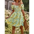 thumbnail image 5 of SYKT Women's Dresses Casual Summer Print Ruffle A Line Short Sleeve Mini Floral Dress for Women, 5 of 9