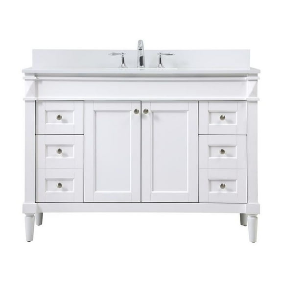 Elegant Decor Bennett 48" MDF Single Bathroom Vanity with Backsplash in White