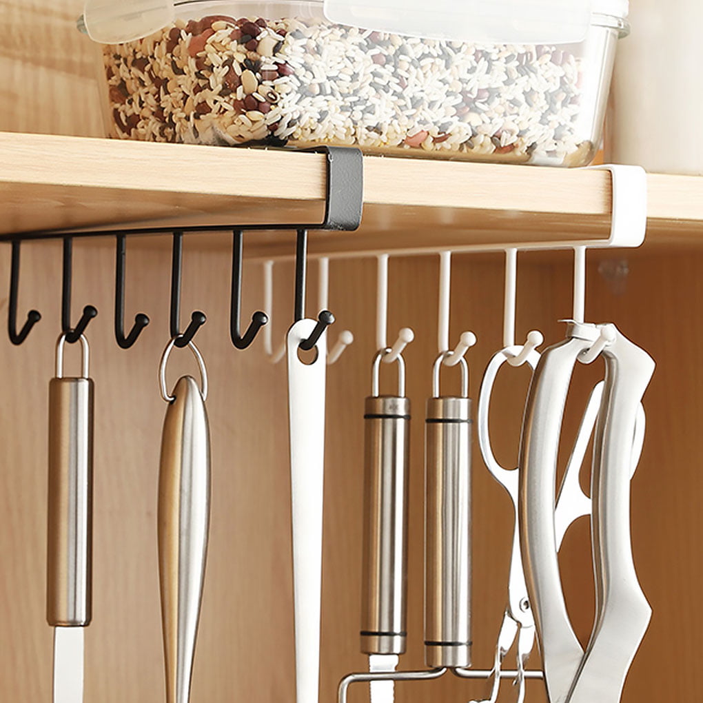 Useful 6 Hooks Clapboard Hook Cup Mug Hangers Home Kitchen Storage Rack Holder