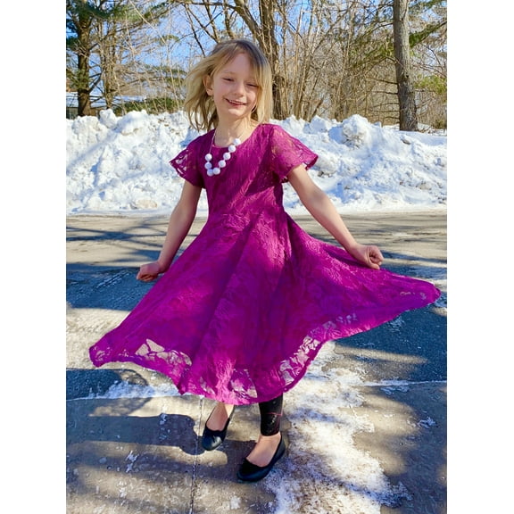 Purple Lace Twirly Dress