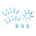 thumbnail image 3 of Uñas postizas de mariposa penetrantes de hielo azul (24 piezas), uñas postizas largas francesas prensadas con mariposas, uñas acrílicas adhesivas, 24 piezas para mujeres y niñas, 3 of 5