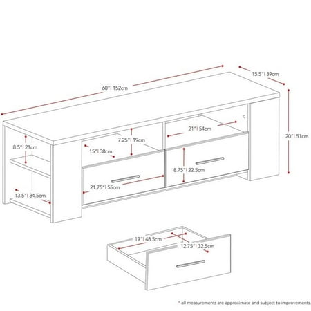 CorLiving - Bromley TV Bench, for TVs up to 75" - Ravenwood Black