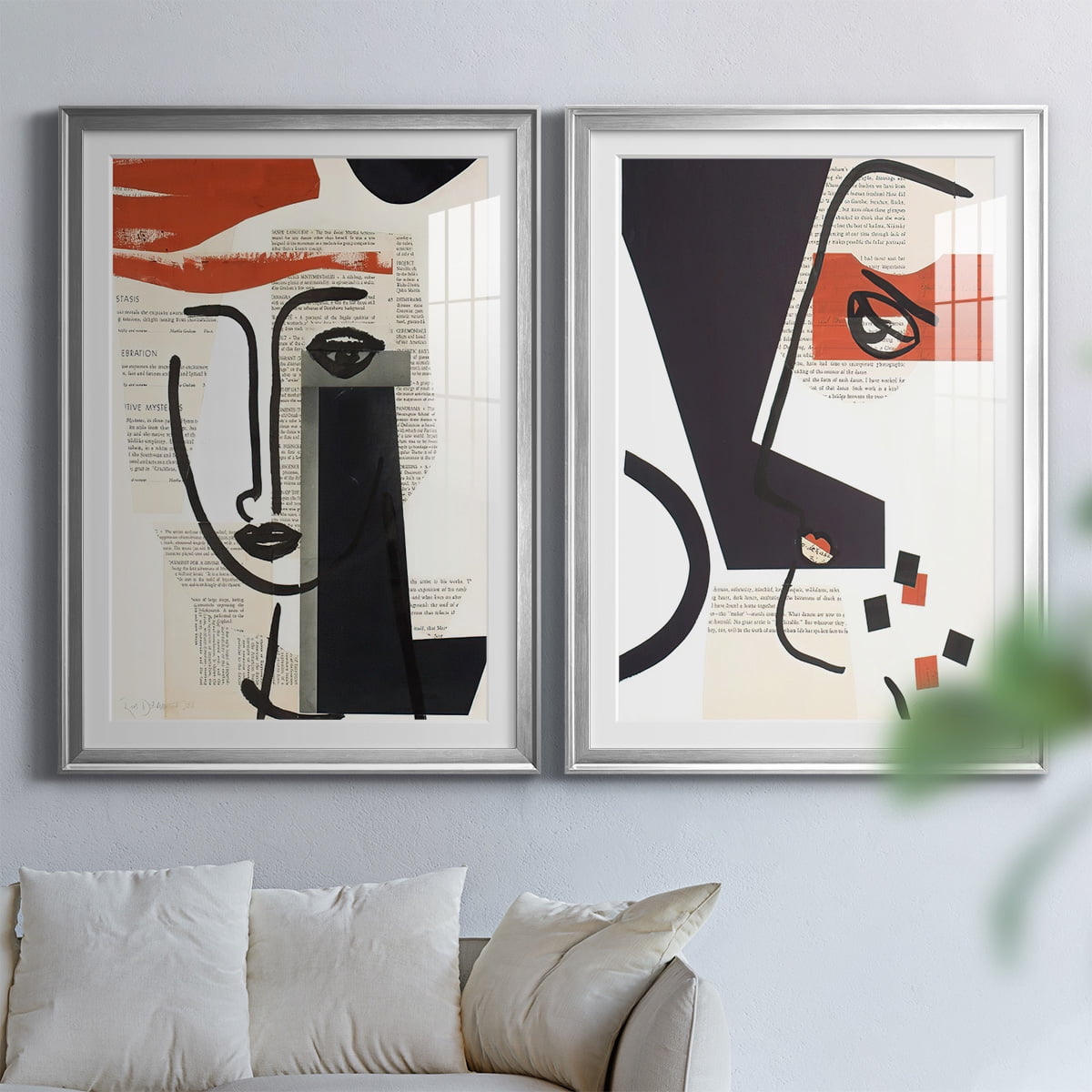Wexford Home Faces of A Century V Premium Framed Print, 22.5" x 30.5" - Ready to Hang, Silver (Set of 2)