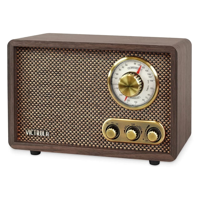Radio Bluetooth Victrola Retro Wood con altavoces integrados