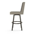 thumbnail image 3 of Amisco Hartman 30 In. Swivel Bar Stool - Beige & Brown Woven Polyester / Dark Brown Metal, 3 of 9