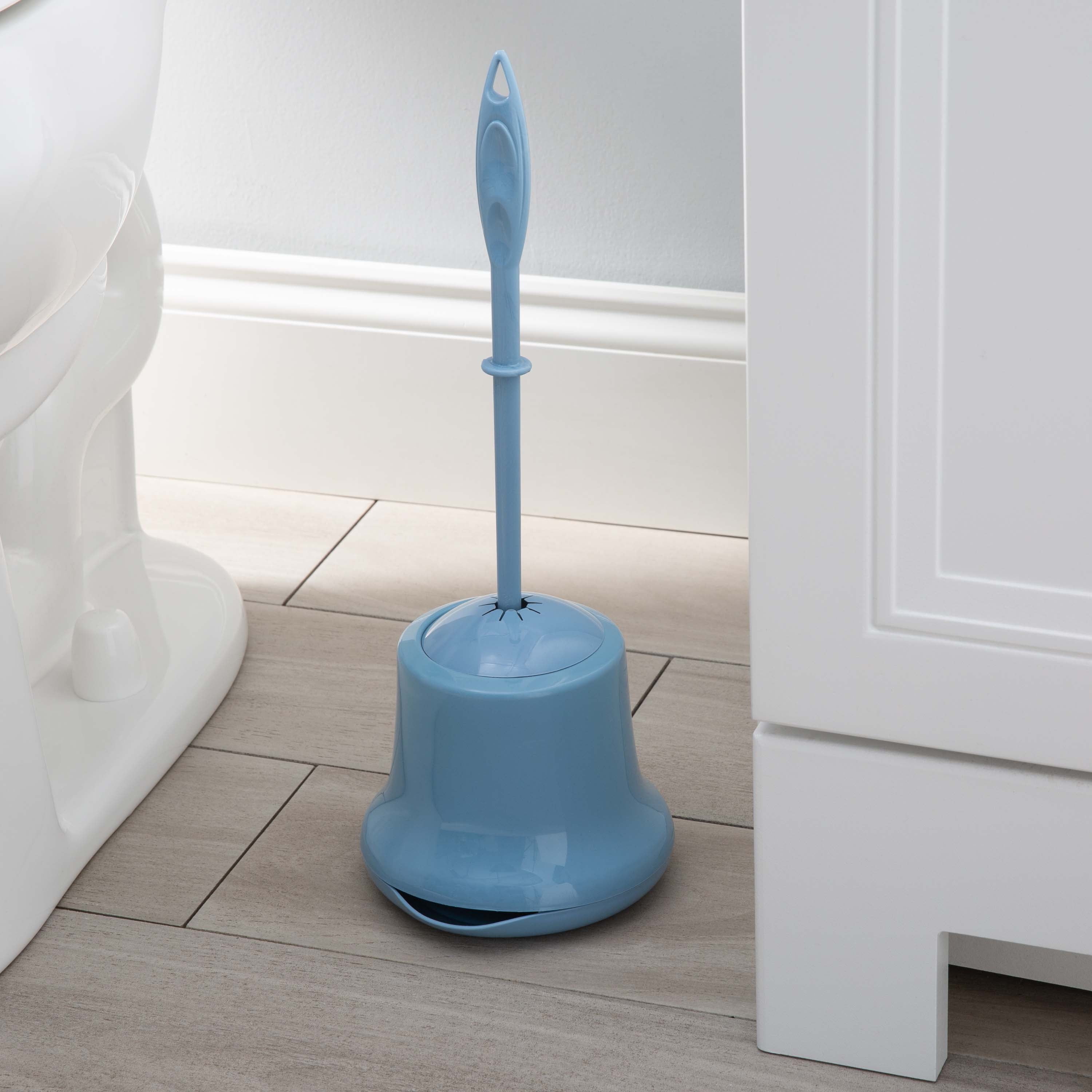 Bath Bliss Toilet Brush and Holder with Vented Base, Blue