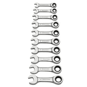 GearWrench 9520D 10 Pc. 12 Point Stubby Ratcheting Combination Metric Wrench Set