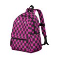 thumbnail image 2 of Pink and Black Checkered Pattern Backpack for School, Cute School Bag with Adjustable Shoulder Straps and Padded Back, 13.4"x11"x4.7", 2 of 5