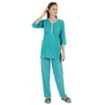 thumbnail image 5 of Inkmeso Solid Nightwear Set w/ Pyjama For Women Cotton Nightwear 2 Pcs Sleepwear, 5 of 7