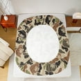 thumbnail image 6 of Feelyou Retro Camouflage Camo Twin Sheet Sets, Rustic Gorilla Wildlife Twin Fitted Sheet, Green Abstract Flat Sheet, Super Cozy Room Decor, 3-Piece, 6 of 8