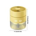 thumbnail image 3 of USB Humidifying Desk Fan - 3-Speed Cooling Fan with Atomizer, Foldable & Adjustable, Quiet 22dB, Night Light, Type-C Rechargeable (Yellow), 3 of 6