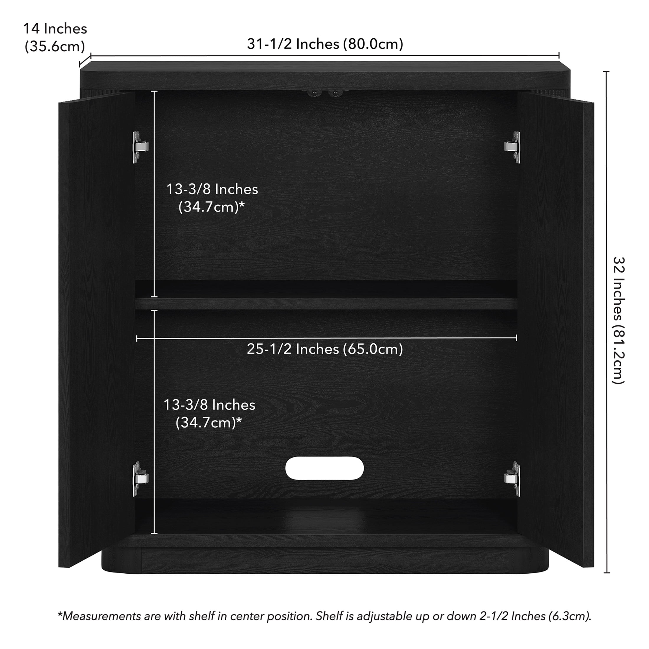 Evelyn&Zoe Modern/Contemporary 32" Wide Black Grain Accent Cabinet