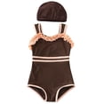 thumbnail image 5 of SHenli Girls One Piece Swimsuit Age 10-12 Ruffle Ruched Tankini Sets Quick Dry Cute Floral Print Beach Skirt Cute Ruched Bathing Suit Beach Swimwear Tween Adjustable Straps Padded, 5 of 5