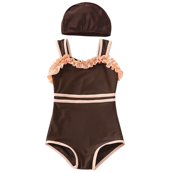 MEZZALL Summer Lace Trim Girls Swimsuit For Kids Toddler Athletic Swimwear With Floral Design Hawaii With Cartoon / Flower Print Beachwear