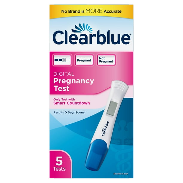 Clearblue Digital Pregnancy Test with Smart Countdown, Value Pack, 5