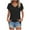 Black, variant on Timegard Top for Women V Neck Drop Shoulder Side Split Solid Color Comfy Casual Basic Tee Shirts Summer