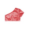 thumbnail image 3 of YUUMIN Kids Girls Boys Jazz Hip-hop Dance Top One Shoulder Metallic Crop Top T-Shirt Stage Red 120, 3 of 4