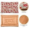 thumbnail image 2 of Iauyy 36x24in Washable Dog Bed Mats, 4cm Thick Comfort Pet Bed with Non-Slip Bottom for Crates, Indoors & Outdoors - Puppy Essentials,Large-scale Red Floral Design, 2 of 5
