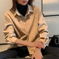 thumbnail image 2 of GuangCheng Womens Jackets Fashion Casual Solid Color Lapel Long Sleeve Open Front Blouse Cardigan Outwear, 2 of 6