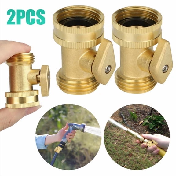 PURELY- 2 Packs Brass Garden Hose Shut Off Valve Water Pipe Faucet Connector Handy