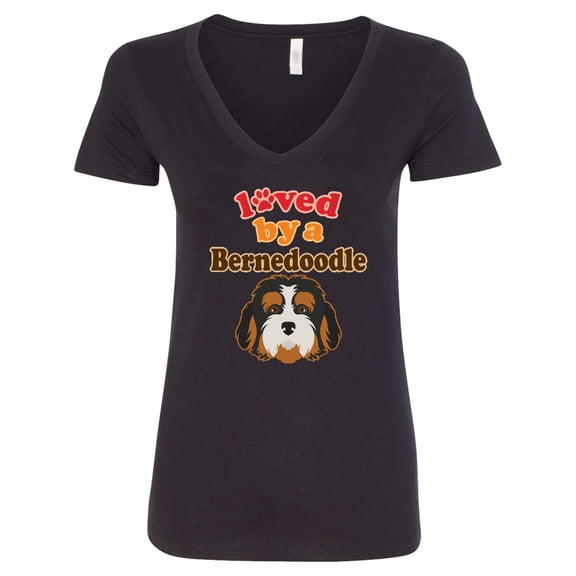 Inktastic Bernedoodle Dog Lover Women's V-Neck T-Shirt
