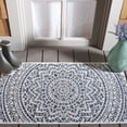 thumbnail image 2 of SAFAVIEH Courtyard Josiah Floral Medallion Indoor/Outdoor Area Rug, Ivory/Navy, 2'7" x 5', 2 of 14