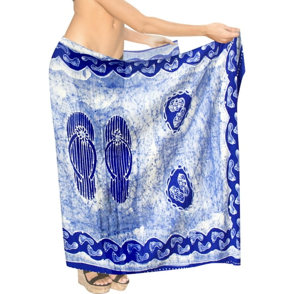HAPPY BAY Women's Sarong Bikini Skirt Swimsuit Cover up Summer Wraps Bathing suit Swimwear Beach Wrap Skirts for Women One Size Footwear, Blue