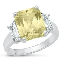CHOOSE YOUR COLOR Yellow CZ Wholesale Ring .925 Sterling Silver Cocktail Band Female Size 4