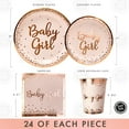 thumbnail image 6 of Baby Shower Plates and Napkins Girl for 24 With Rose Gold Pink Paper Plates, Napkins, Disposable Cups Party Supplies, 6 of 7
