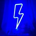 thumbnail image 4 of PYYNA-Lightning Bolt Neon Signs Lightning Neon Sign with Base for Bedroom LED Lighting for Room Decor for Teen Girls Gifts for Teenager Boys USB/Battery Cool Gaming Light with Holder(Blue), 4 of 4