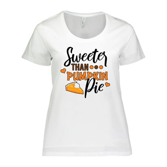 Inktastic Thanksgiving Sweeter Than Pumpkin Pie Women's Plus Size T-Shirt
