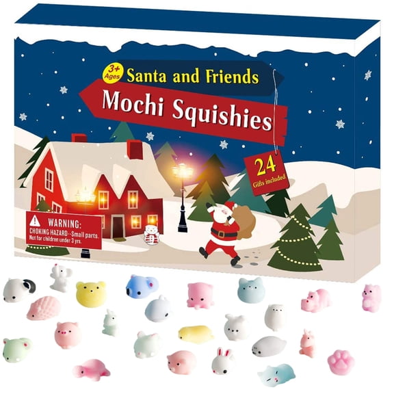 SIYTUAU Christmas Advent Calendar 24 Days Countdown Toy Set Surprise Demolition Decompression Activity For Kids Family Holiday Tradition Red Design