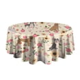 thumbnail image 5 of Pitbull Dog and Flower Floral Round Tablecloth 60"x60",Wrinkle Wipeable Table Cloth for Kitchen Dining Room Picnic Patio Party, 5 of 6