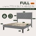 thumbnail image 5 of Amolife Queen Bed Frame with Adjustable Headboard, Fabric Upholstered Platform Bed, No Box Spring Required, Light Gray, 5 of 8