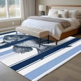 thumbnail image 4 of 6'x9' Area Rugs, Ocean Fish Indoor Outdoor Area Rug for Living Room Bedroom, Watercolor Navy Blue Aqua Stripe Modern Washable Bathroom Rugs Kitchen Floor Carpet Mats Home Decor Aesthetic, 4 of 8