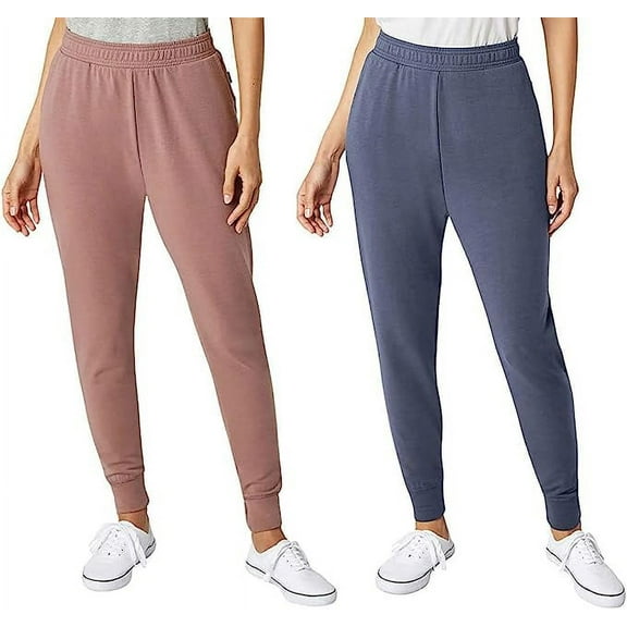 Eddie Bauer Womens 2 Pack Fleece Lounge Joggers Size: XL, Color: Twilight Mauve/Night Shadow