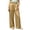 Gold, variant on Women's Silky Satin Wide Leg Pants, High Elastic Waist, Side Pocket Loungewear Trousers for Home Hot Pink XXL