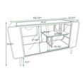 thumbnail image 5 of Spacious Cat House Furniture, Cat Kennel Cabinet with 2 Sliding Tempered Glass Doors and Multi-Level Shelves, for Living Room and Study, White Finish, 5 of 11