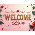 thumbnail image 4 of Welcome Decorative Banner with Roses and Hearts for Parties Events Celebrations Wedding Backdrop Party Decoration and Indoor Photography Background, 4 of 4