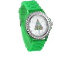 thumbnail image 3 of Blekon Christmas Tree Women Watch Crystals Studded Alloy Case Silicone Strap White Dial Santa Claus Analog Watches, 3 of 7