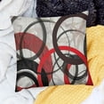 thumbnail image 2 of BANET  Abstract Throw Pillow Cushion Cover, Horizontal Stripe Design and Geometric Circles Rounded Shapes Art Illustration, Decorative Square Accent Pillow Case 12x12in, 2 of 5