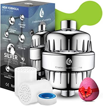 surface vacuum plating ,High output shower filter,Best Removes Chlorine Fluoride Heavy Metals & Other Sediments,Protect the skin and scalp C CLINK 15 Stages Shower Water Filter with Silver layer 