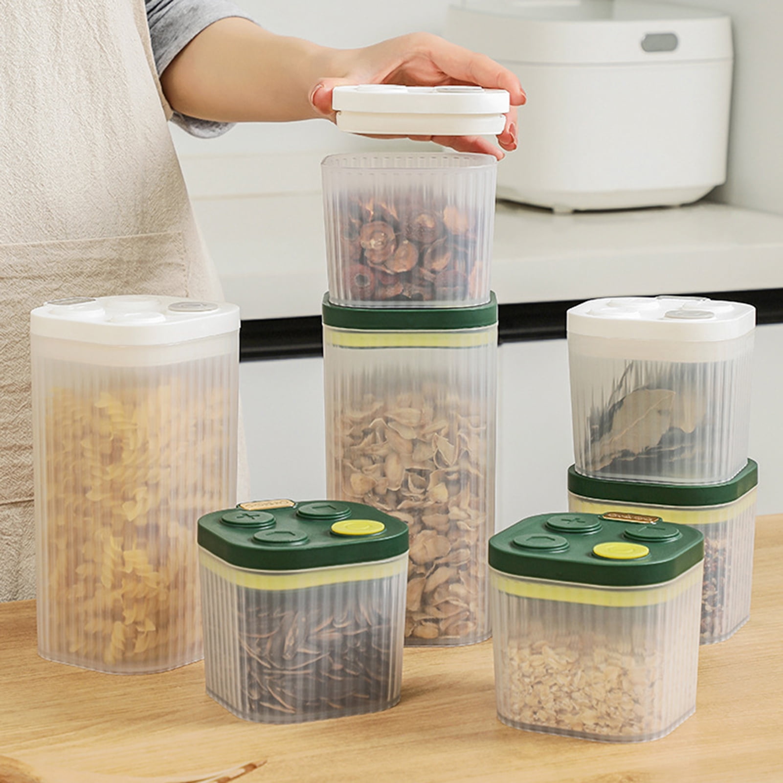 Large Kitchen Grain Storage Tank Food Dry Goods Storage Box Plastic Sealed  Waterproof Grain Clear Coarse Cereal Container