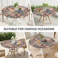 thumbnail image 7 of Multicolor Ethnic Mandala Pattern Round Fitted Tablecloth with Elastic Edge,Dining Table Cover Waterproof,Outdoor Round Tablecloth for Camping,Dining,Indoor and Outdoor, 7 of 7