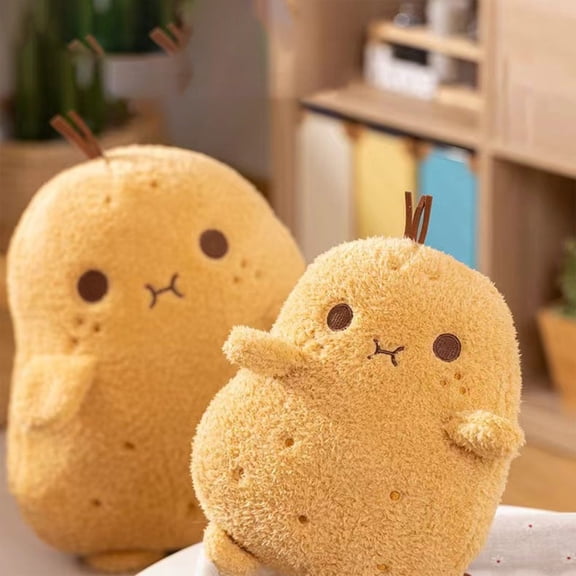 YujiCraft Cute Potato Stuffed Animal, 6-inch Potato Pillow Plush Toy, Soft Food Plushie Keychain for Kids,A