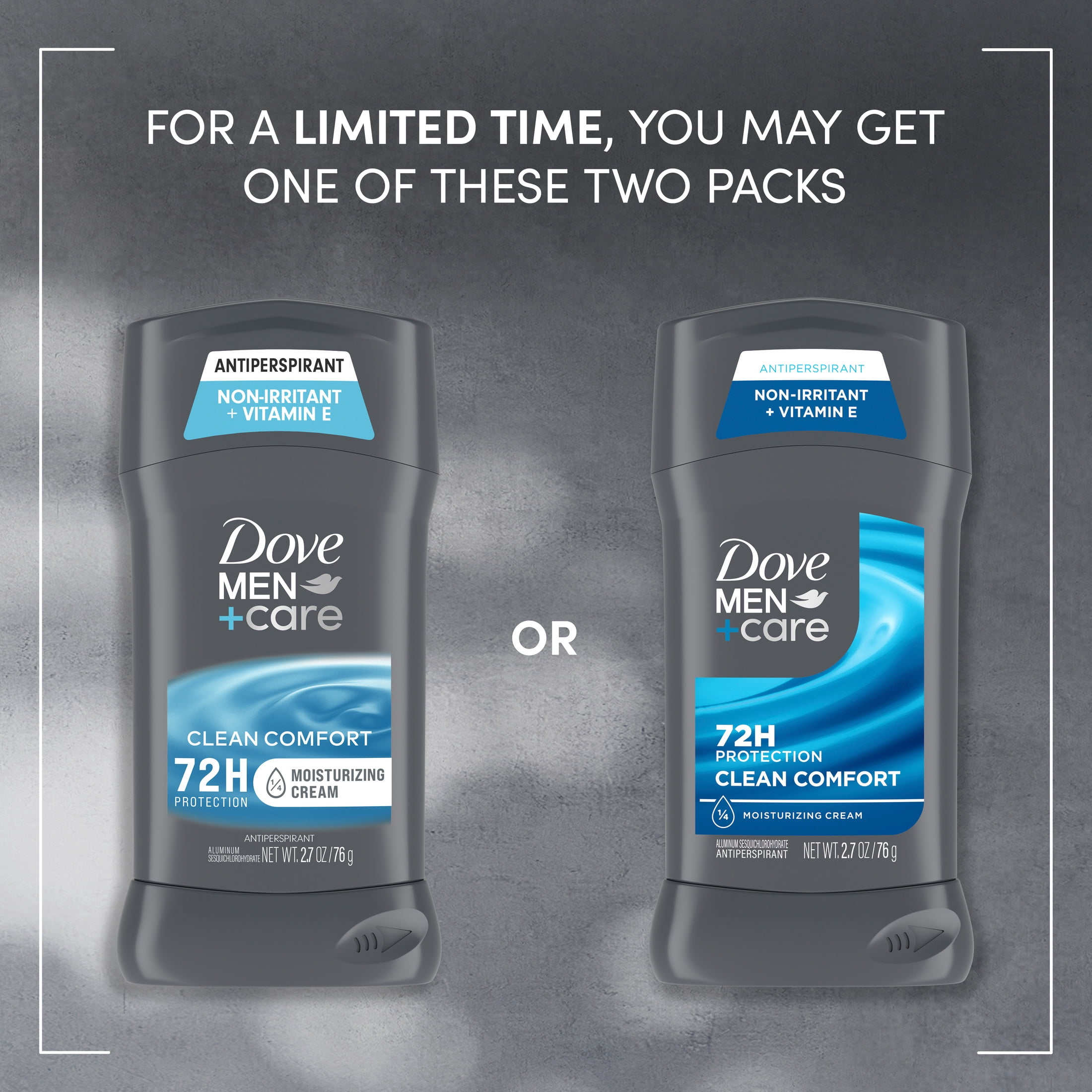 Dove Men+Care Antiperspirant Deodorant Stick 72-Hour Sweat & Odor Protection  Clean Comfort Antiperspirant for Men With 1/4 Moisturizing Cream,. 2.6 oz Twin Pack
