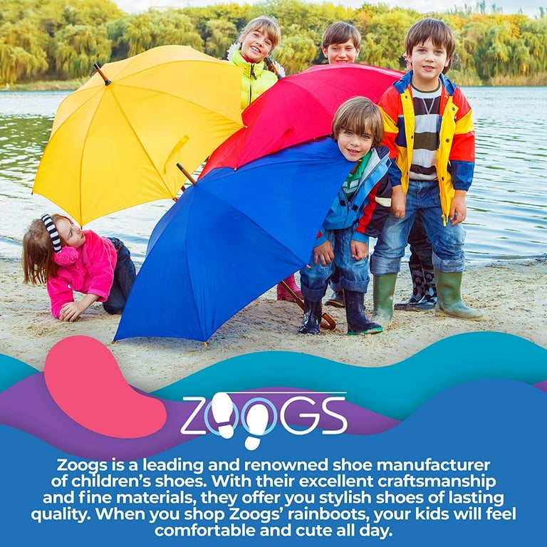 ZOOGS Kids Waterproof Rain Boots for Girls Boys and Toddlers Red