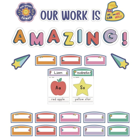 Carson-Dellosa 110558 45-Piece We Stick Together Our Work Is Amazing Work Display Bulletin Board Sets